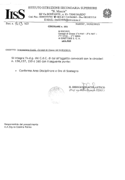 INTEGRAZIONE ORDINE DEL GIORNO C.d. C.