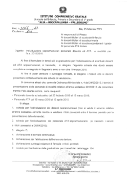 Individuazione soprennumerari personale