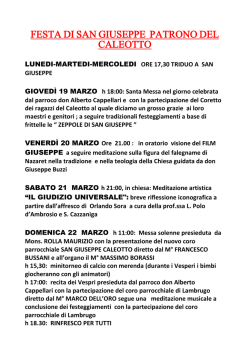festa san giuseppe caleotto - Comunit&agrave; Pastorale Madonna alla