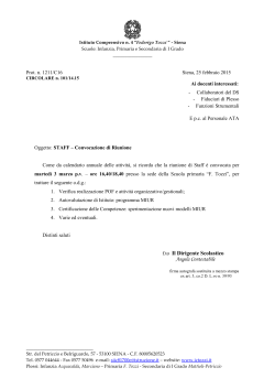 circolare 101 - STAFF Marzo - Istituto Comprensivo "Federigo Tozzi"