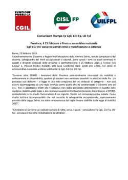 24/02/2015 Province, 25 febbraio a Firenze