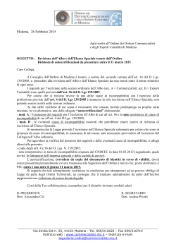 Modena, 26 Febbraio 2015 - ordine dei dottori commercialisti e degli