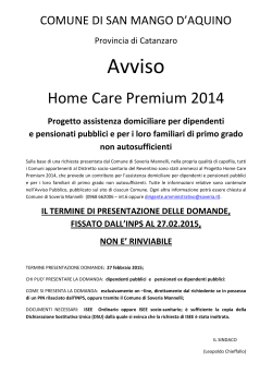 Avviso Home Care Premium 2014 - Comune di San Mango d`Aquino
