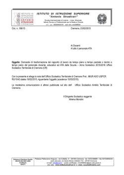 Domande part-time - Istituto Stradivari