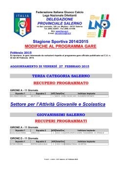 Modifiche programma gare del 1 marzo 2015 - FIGC