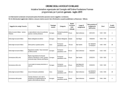 ORDINE DEGLI AVVOCATI DI MILANO Iniziative formative