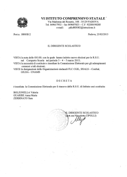 Commissione Elettorale per il rinnovo delle RSU