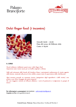 Dolci Finger food - Palazzo Branciforte