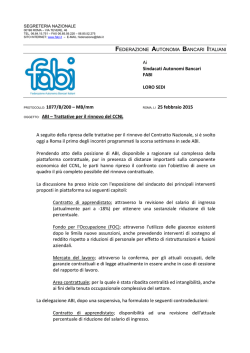 Incontro per il rinnovo del CCNL ABI del 25 febbraio 2015