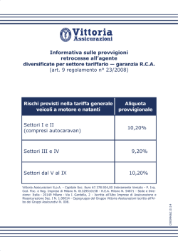 Informativa sulle provvigioni retrocesse all`agente diversificate per