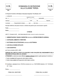 Iscrizioni 3° anno - IIS Via Silvestri 301