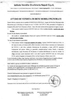 Istituto Vendite Giudiziarie Napoli Spa_Bando Vendita Prot