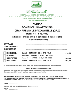 Mod.Iscrizione GRAN PREMIO LE PADOVANELLE 15.03.2015