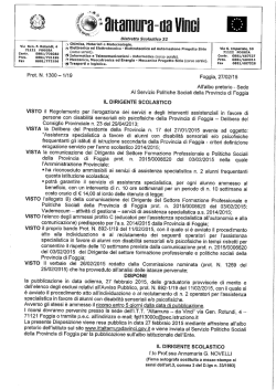 Graduatoria provvisoria selezione n. 2 operatori per l`assistenza