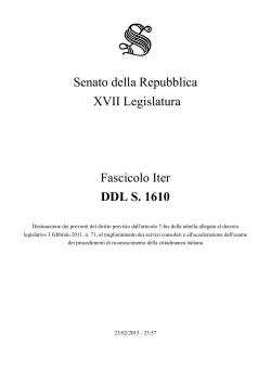 Senato della Repubblica XVII Legislatura Fascicolo Iter DDL S. 1610