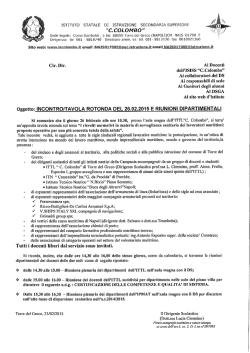 INCONTRO/TAVOLA ROTONDA del 26/02