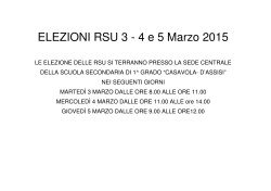 Elezioni RSU 2015 - Scuola Secondaria di Primo grado Casavola D
