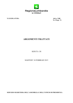 Argomenti Trattati nella Seduta del24-02-2015