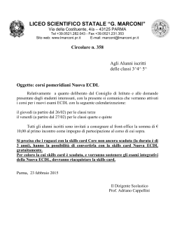 Corsi pomeridiani Nuova ECDL - Liceo Scientifico Guglielmo Marconi
