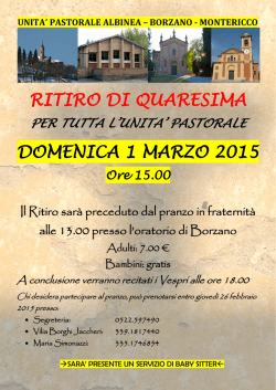 Scarica il volantino - Unità Pastorale di Albinea - Borzano