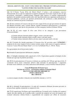 Regolamento Leone d`oro 2015 - corporazione italiana mastri oleari