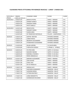 CALENDARIO PROVE ATTITUDINALI PER INDIRIZZO MUSICALE