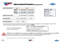 informazioni e date ISCRIZIONI III TRIMESTRE 2015