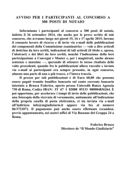 avviso per i partecipanti al concorso a 300 posti di notaio