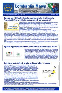 Europa per i Cittadini: fissata a settembre la 2