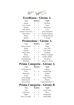 Eccellenza - Girone A Promozione - Girone A Prima