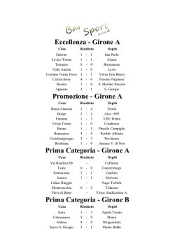 Eccellenza - Girone A Promozione - Girone A Prima
