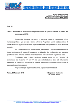 leggi tutto - UGL Corpo Forestale