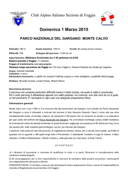 Domenica 1 Marzo 2015 PARCO NAZIONALE DEL