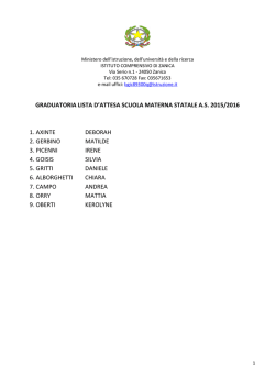 GRADUATORIA LISTA D`ATTESA SCUOLA MATERNA STATALE