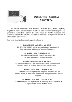 INCONTRI SCUOLA FAMIGLIA - Istituto comprensivo `DIVISIONE