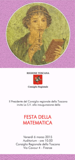 Invito all`inaugurazione della Festa della Matematica 2015