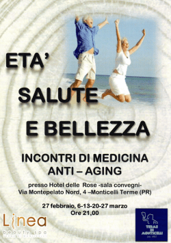 INCONTRI DI MEDICINA ANTI *- AGING