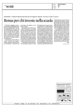 Bonus per chi investe nella scuola