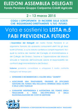 Segreteria Elezioni Assemblea Delegati Fondo Pensione di
