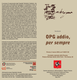 OPG addio, per sempre - Consiglio Regionale della Toscana