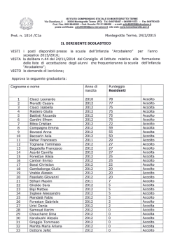 Graduatoria Arcobaleno 2015-2016