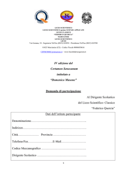 Domanda di partecipazione Al Dirigente Scolastico del Lice