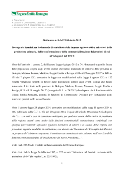 Ordinanza n. 8 del 23 febbraio 2015 - Regione Emilia
