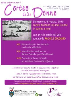 Domenica, 8 marzo, 2015 Corteo di donne in Canal Grande in