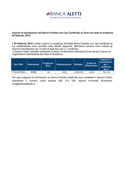 Importo di liquidazione del Borsa Protetta con Cap