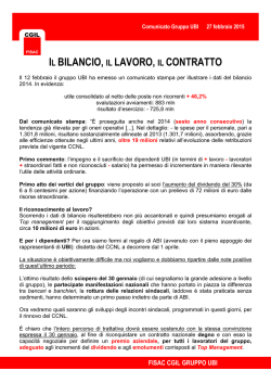 IL BILANCIO, IL LAVORO, IL CONTRATTO