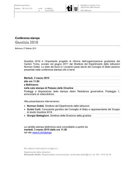 Giustizia 2018 - Repubblica e Cantone Ticino