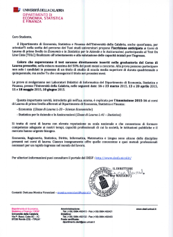 Caro Studente TOLC-E a.a. 2015-16 UniCal (1)