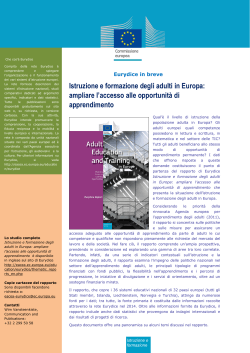 Istruzione e formazione degli adulti in Europa: ampliare l