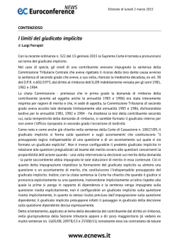 I limiti del giudicato implicito